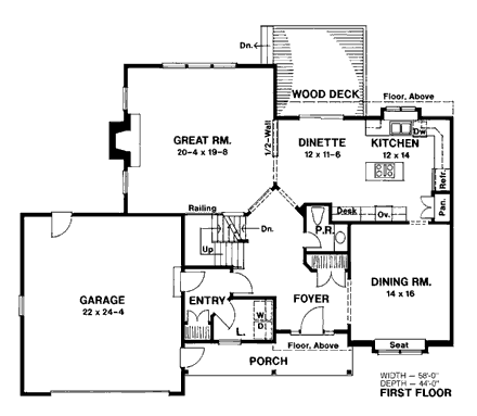 House Plan 93315 First Level Plan