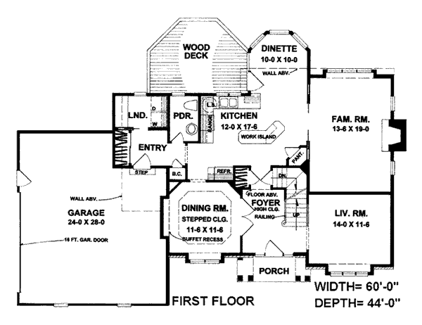 Colonial European Level One of Plan 93344