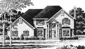 Colonial European Elevation of Plan 93344