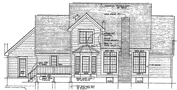 Country Rear Elevation of Plan 93349