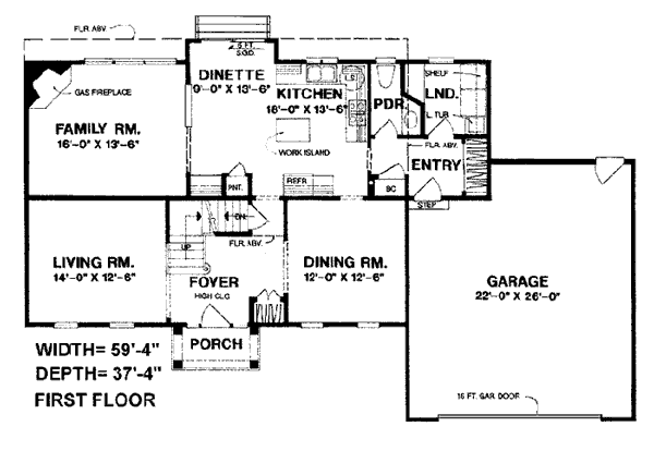 Colonial Southern Level One of Plan 93354