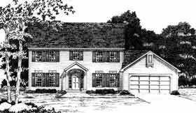 Colonial Southern Elevation of Plan 93354