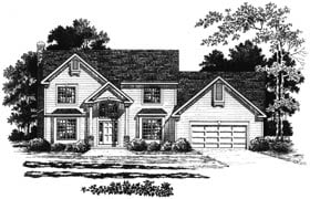 Country Farmhouse Elevation of Plan 93357