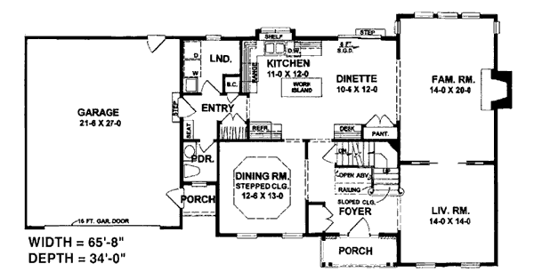 Colonial Southern Level One of Plan 93369