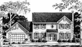 Colonial Southern Elevation of Plan 93369