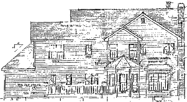 Colonial Southern Rear Elevation of Plan 93369