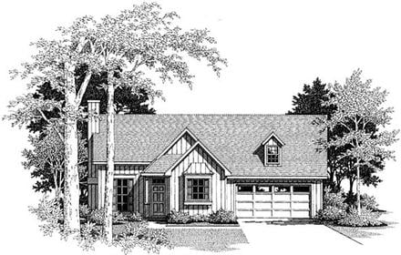 Cabin One-Story Ranch Elevation of Plan 93403