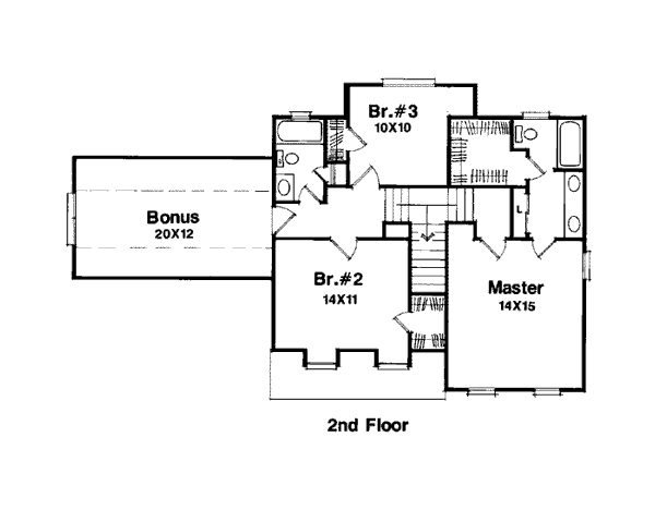 Country Farmhouse Level Two of Plan 93404