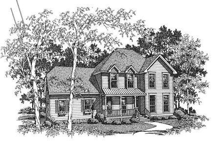 Country Farmhouse Elevation of Plan 93404