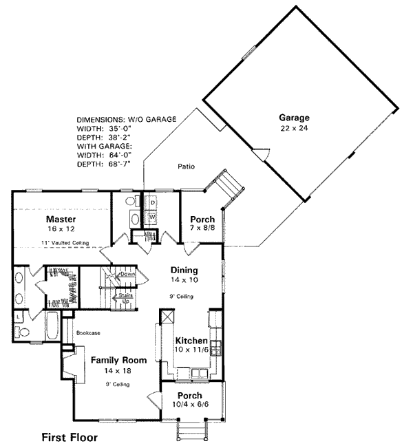 Colonial Country Southern Level One of Plan 93409