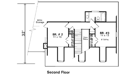 House Plan 93411 Second Level Plan