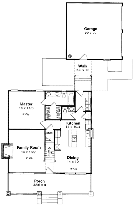 House Plan 93412 First Level Plan