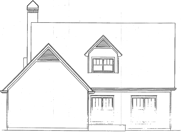 Country Rear Elevation of Plan 93413