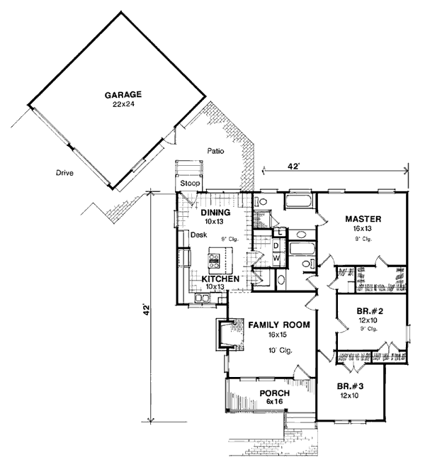 House Plan 93414 Level One