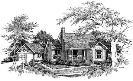 Cabin Country One-Story Elevation of Plan 93414