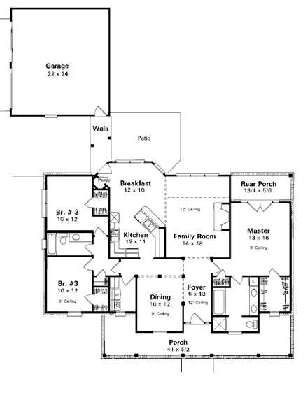 House Plan 93415 First Level Plan