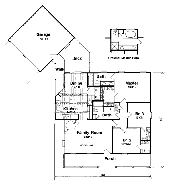 Country One-Story Level One of Plan 93416