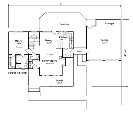 House Plan 93417 First Level Plan