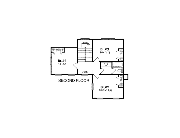 Country Farmhouse Level Two of Plan 93417