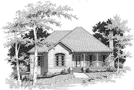 Country European Elevation of Plan 93418