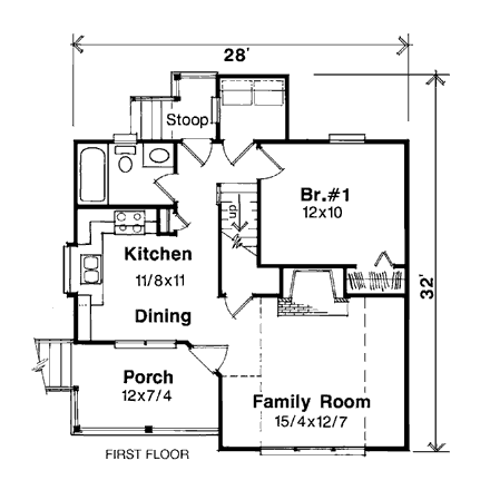 House Plan 93422 First Level Plan