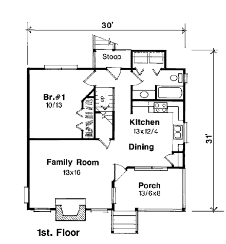 House Plan 93424 First Level Plan