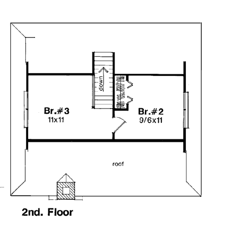 House Plan 93424 Second Level Plan