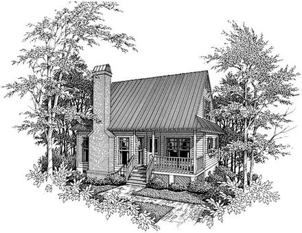 Cabin Cape Cod Elevation of Plan 93424