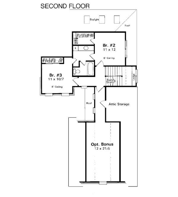 Country European Farmhouse Level Two of Plan 93435