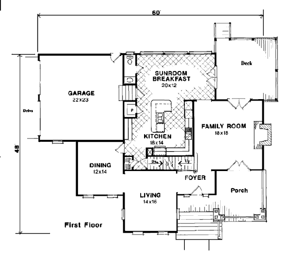 Country Farmhouse Southern Level One of Plan 93439