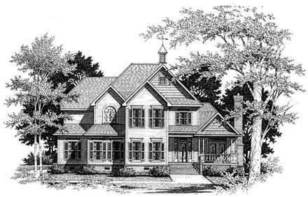 Country Farmhouse Southern Elevation of Plan 93439