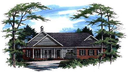 One-Story Ranch Elevation of Plan 93440