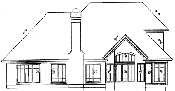 Country European Rear Elevation of Plan 93442