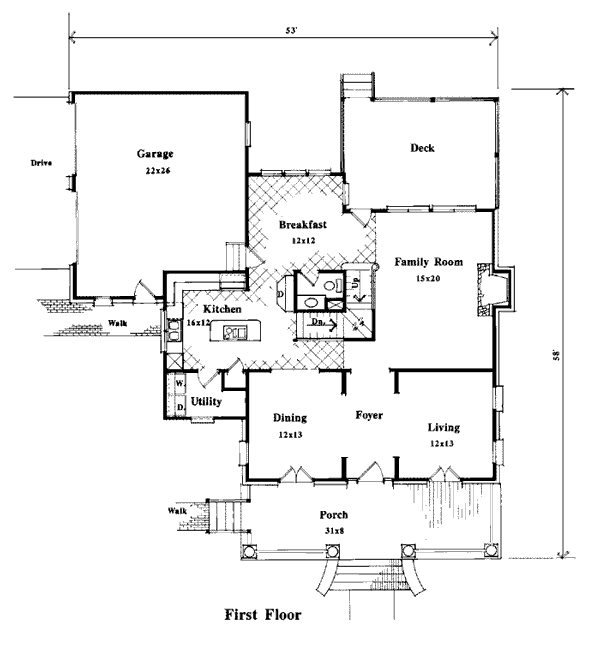 House Plan 93443 - Southern Style with 2327 Sq Ft, 3 Bed, 2 Bath, 1 ...