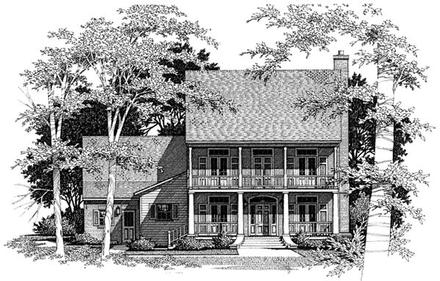 Country Southern Elevation of Plan 93443