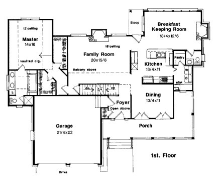 House Plan 93444 First Level Plan