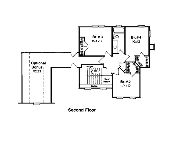 Country Farmhouse Level Two of Plan 93445