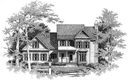 Country Farmhouse Elevation of Plan 93445