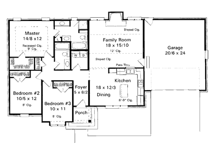 House Plan 93454 First Level Plan