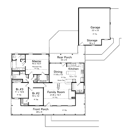 House Plan 93455 First Level Plan