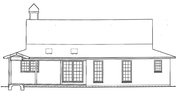 Country Rear Elevation of Plan 93455