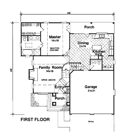 House Plan 93457 First Level Plan