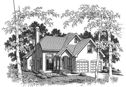 Country European Elevation of Plan 93457