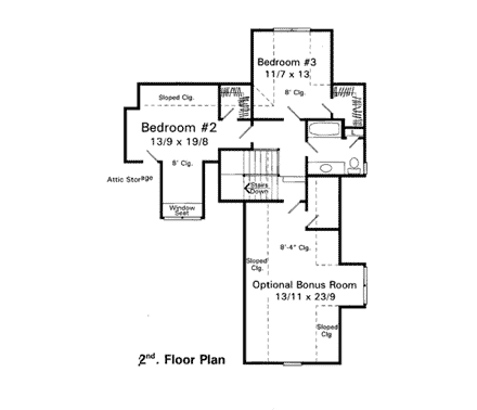 House Plan 93462 Second Level Plan