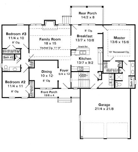 House Plan 93464 First Level Plan