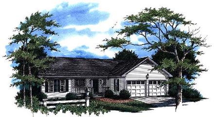 One-Story Ranch Elevation of Plan 93464