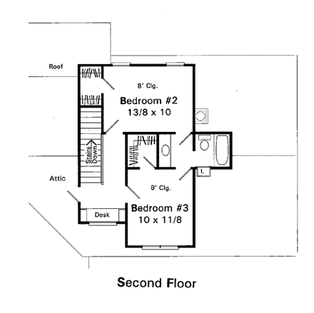 House Plan 93468 Second Level Plan