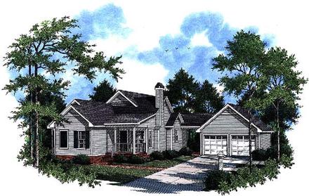 Country One-Story Elevation of Plan 93469