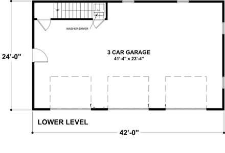 Garage Plan 93473 - 3 Car Garage Apartment First Level Plan