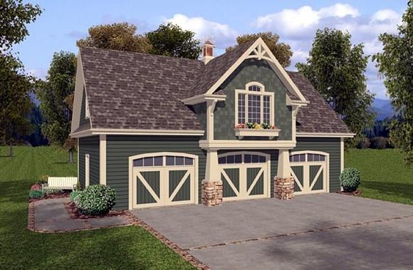 Garage Plan 93473 - 3 Car Garage Apartment Elevation